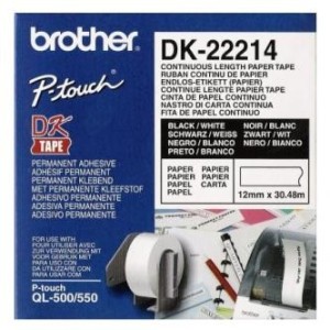 Brother Role 12mm DK-22214, papír délka 30.48m, bílá