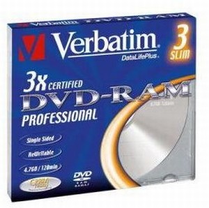 Verbatim DVD-RAM 4,7GB 3x slim 3ks