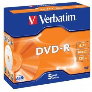 Verbatim DVD-R 4,7GB 16x jewel 5ks