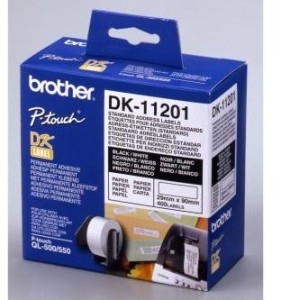 Brother Role 29mm DK-11201, papír štítky 29mm x 90mm, 400ks, bílá